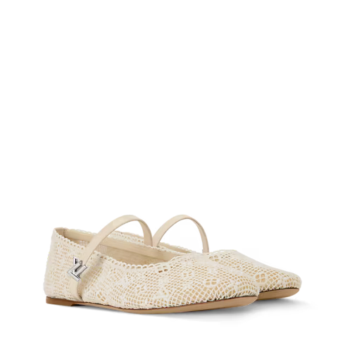 Women's Romy Flat Ballerina Monogram Embroidered Ballet Pump 1AK24A