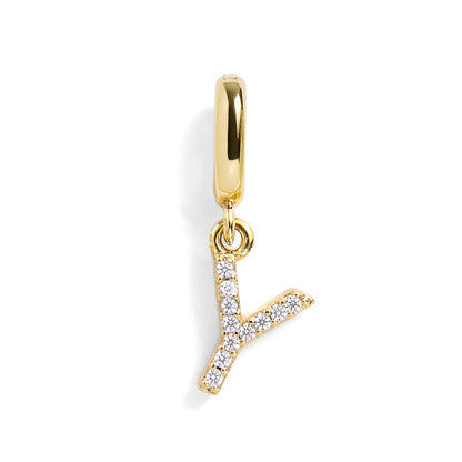 PavĂ© Letter Charm