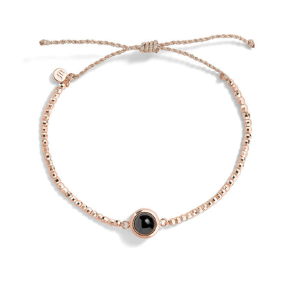 Personalized Metallic Bead Slider Bracelet