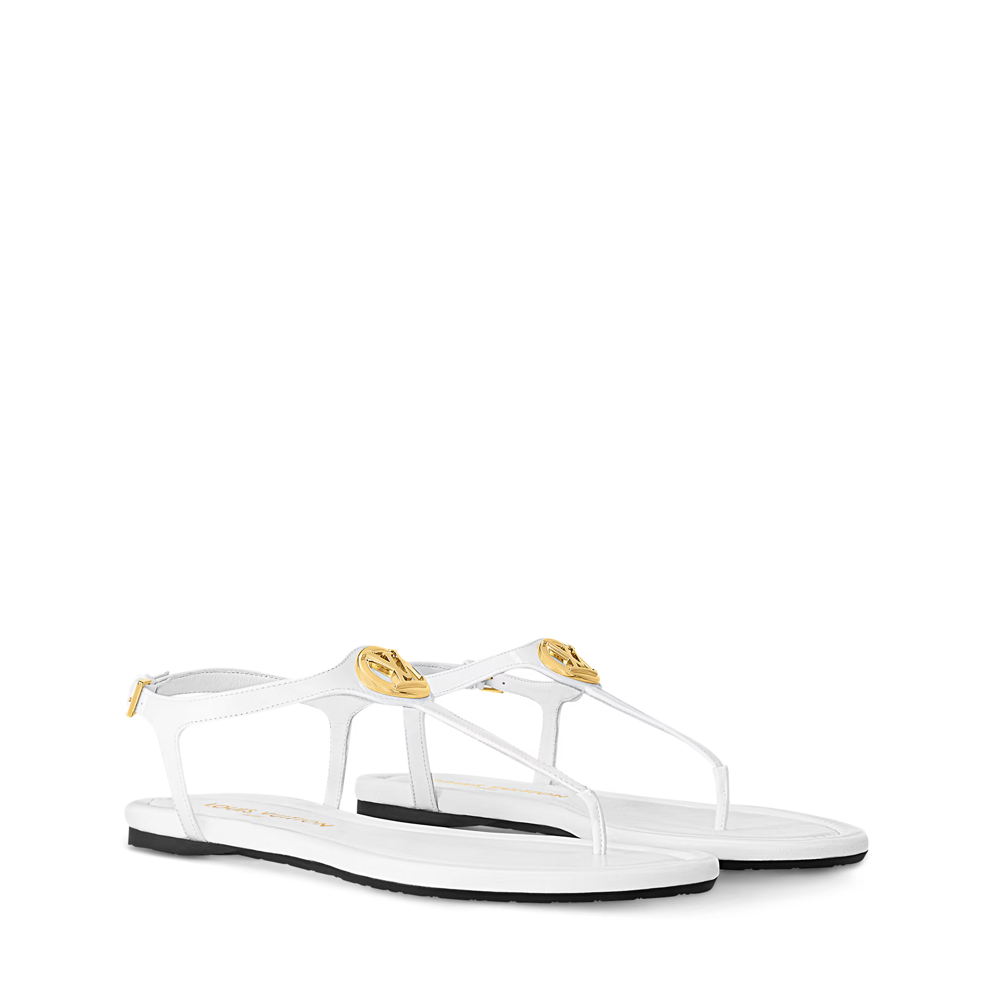 Women's Sunkiss Flat Sandal Black Patent Calf Leather 1AHKU7