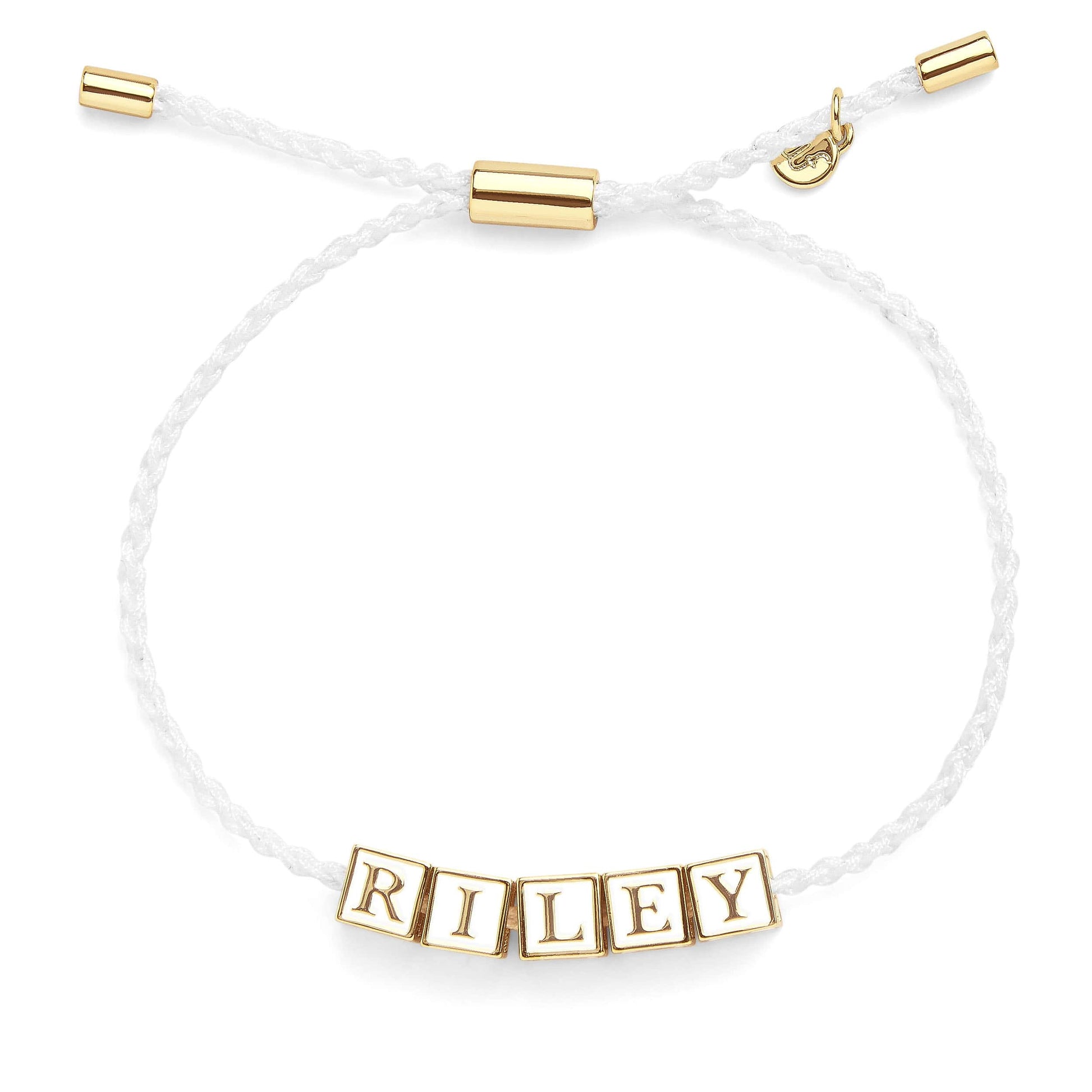 Personalized Letter Block Cord Bracelet