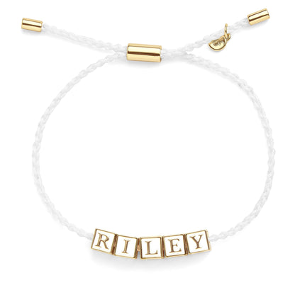 Personalized Letter Block Cord Bracelet