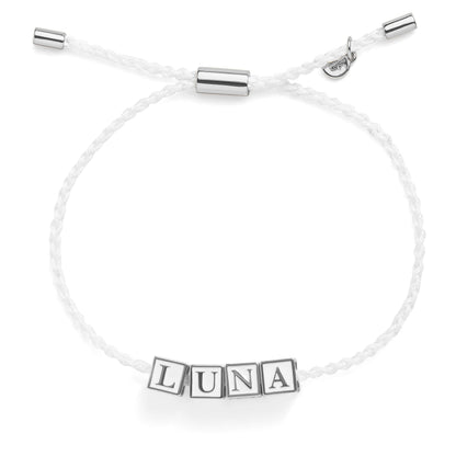 Personalized Letter Block Cord Bracelet