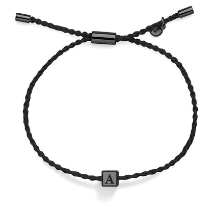 Personalized Letter Block Cord Bracelet