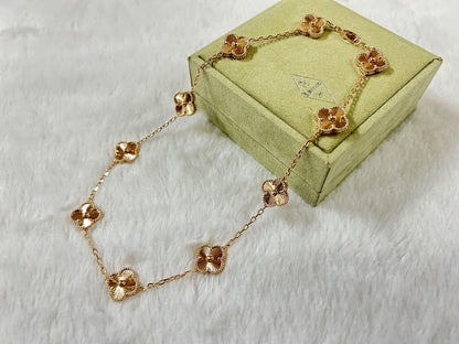 Vintage Alhambra 10 Motifs Engraved Pendant Necklace