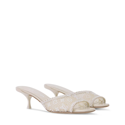Women's 6 AM Monogram Embroidered Kitten-Heel Mule 1AK1ZH