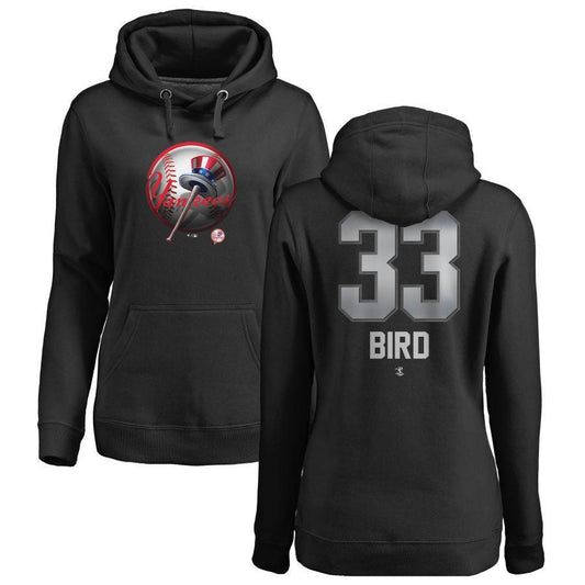#33 BIRD Women's New York Yankees Fanatics Branded Black Personalized Midnight Mascot Pullover Hoodie