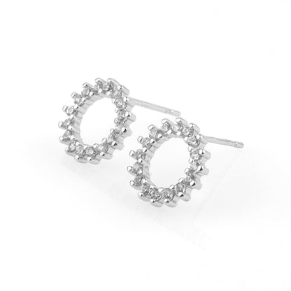 Sunburst Cubic Zirconia Stud Earrings