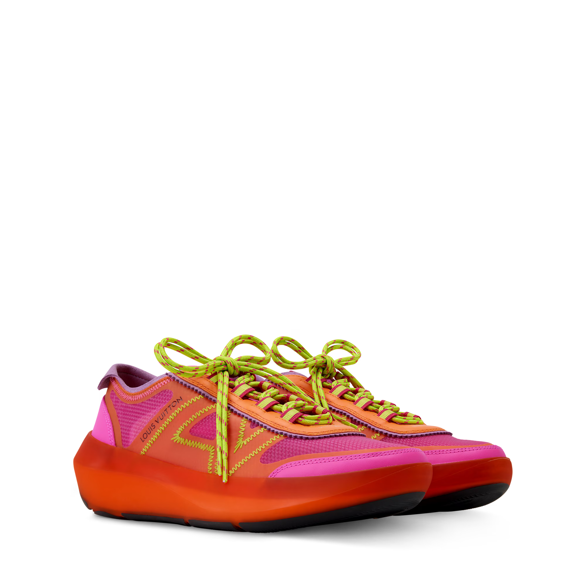 Women's LV Sprint Yellow Technical Mesh Sneaker 1AJOYK