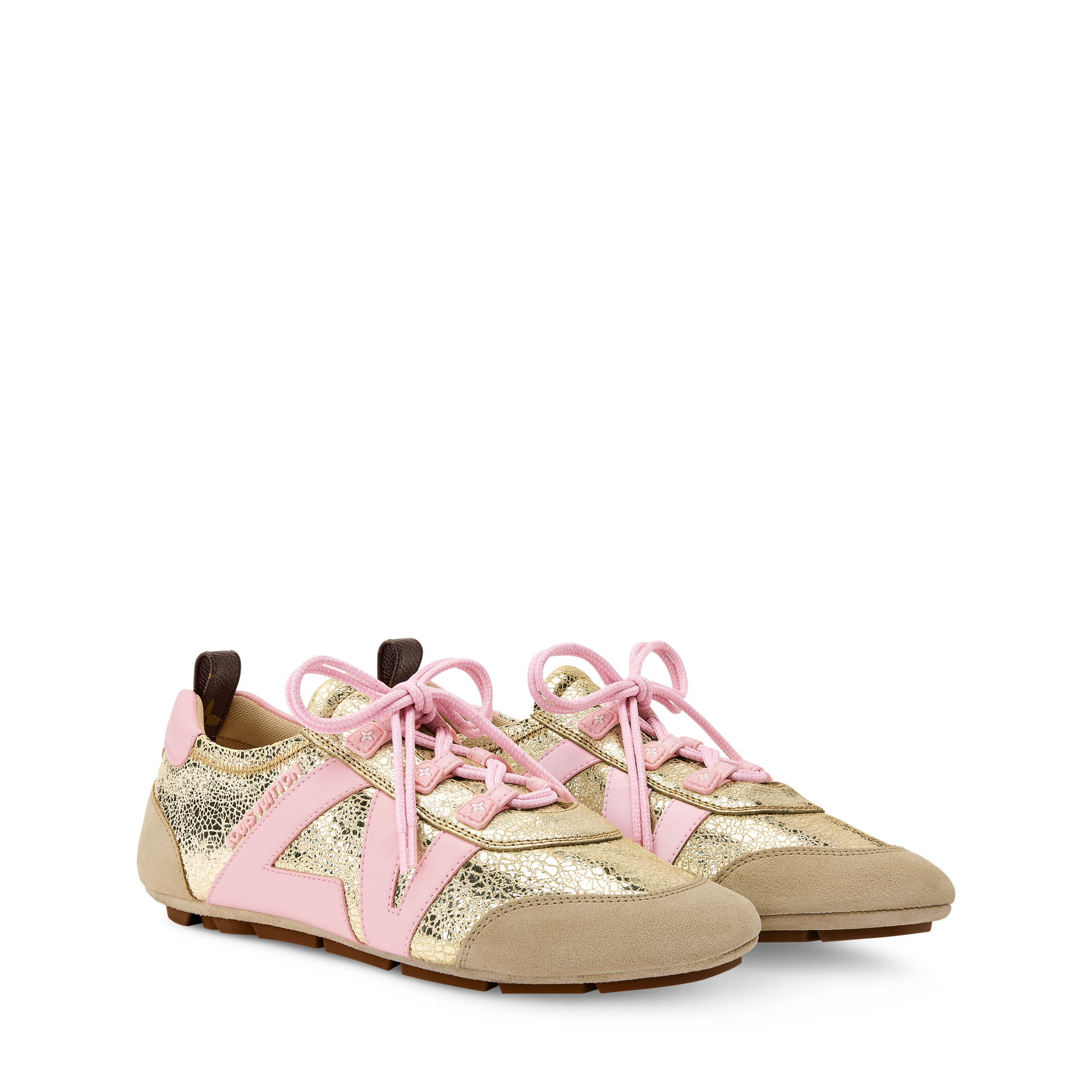 Women's LV Sneakerina Metallic Cracked Lambskin Sneaker 1AJKB4