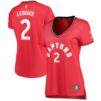 Kawhi Leonard Toronto Raptors Women's 2019 NBA Finals Champions Fast Break Replica Player Jersey Red – Icon Edition