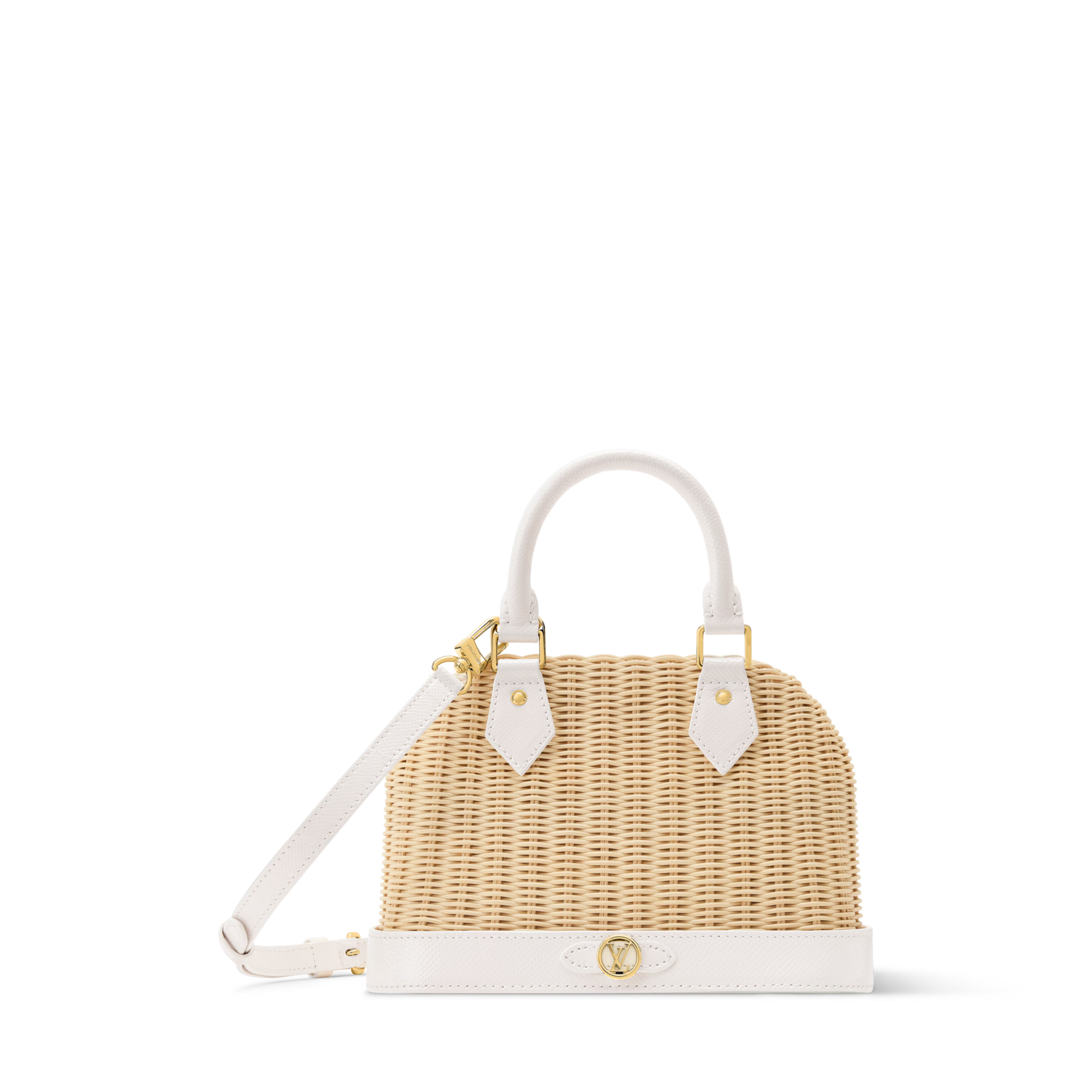 Women's Alma BB Off White Wicker Karung Leather Handbag