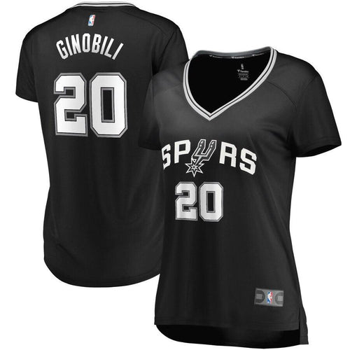 Manu Ginobili San Antonio Spurs Women's Fast Break Replica Jersey - Icon Edition – Black