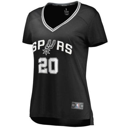 Manu Ginobili San Antonio Spurs Women's Fast Break Replica Jersey - Icon Edition – Black