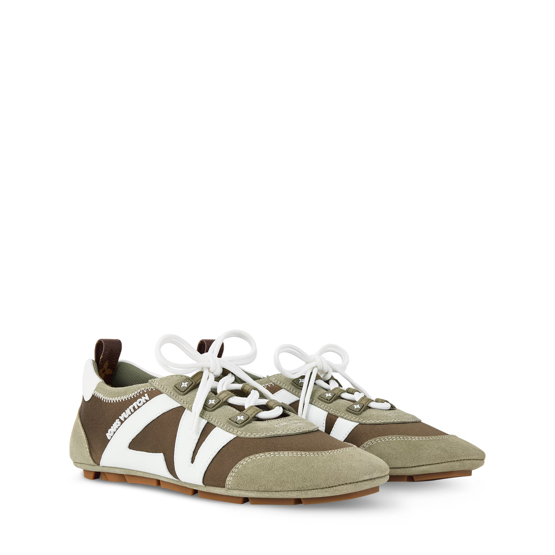 Women's LV Sneakerina Khaki Technical Satin Sneaker 1AJJXW