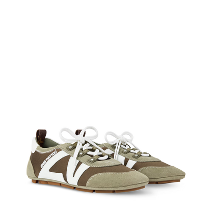 Women's LV Sneakerina Khaki Technical Satin Sneaker 1AJJXW