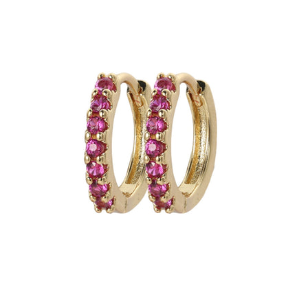 Gemstone Sleeper Huggie Hoop Earrings
