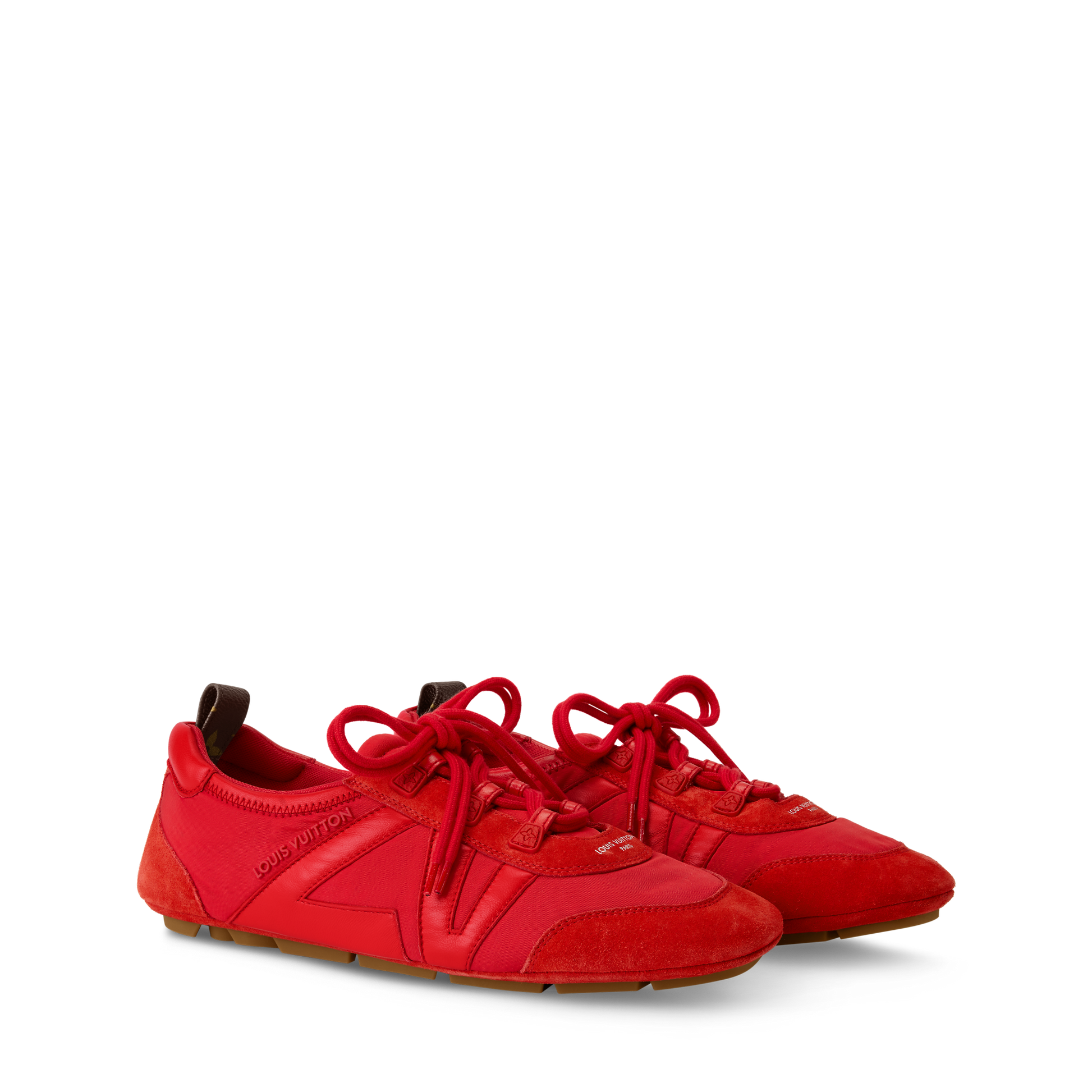 Women's LV Sneakerina Red Technical Nylon & Suede Calf Leather Sneaker 1AJPC5