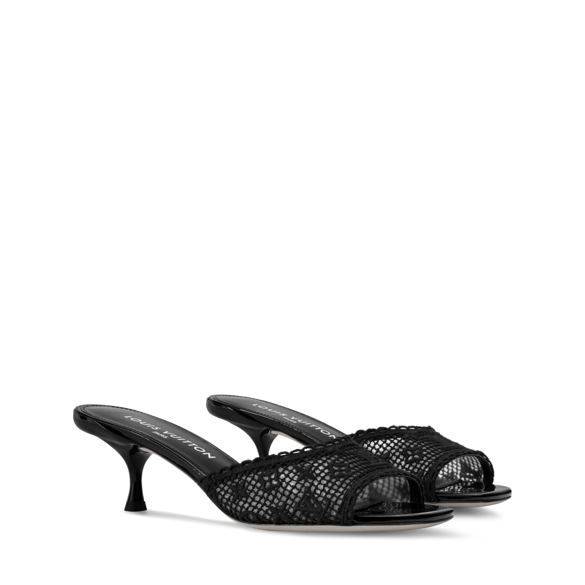 Women's 6 AM Embroidered Monogram Kitten-Heel Mule 1AK219