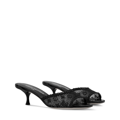 Women's 6 AM Embroidered Monogram Kitten-Heel Mule 1AK219
