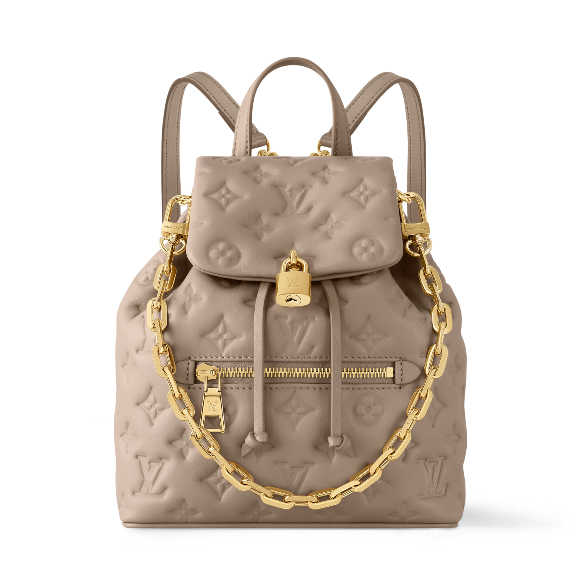 Women's Coussin Backpack PM Monogram Embossed Lambskin Leather Backpack M13358