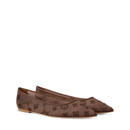 Women's Gala Flat Ballerina Nude Mesh/Strass 1AIDQS