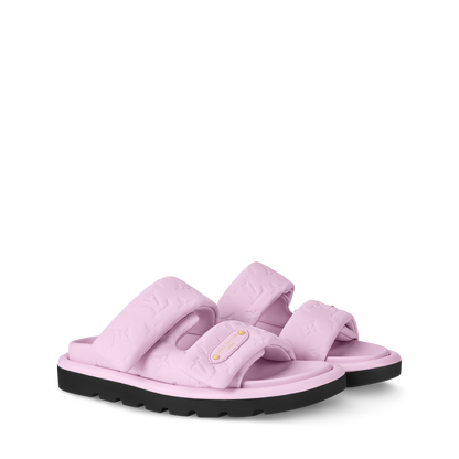Women's Pool Pillow Pink Calf Leather Mule 1AJN63