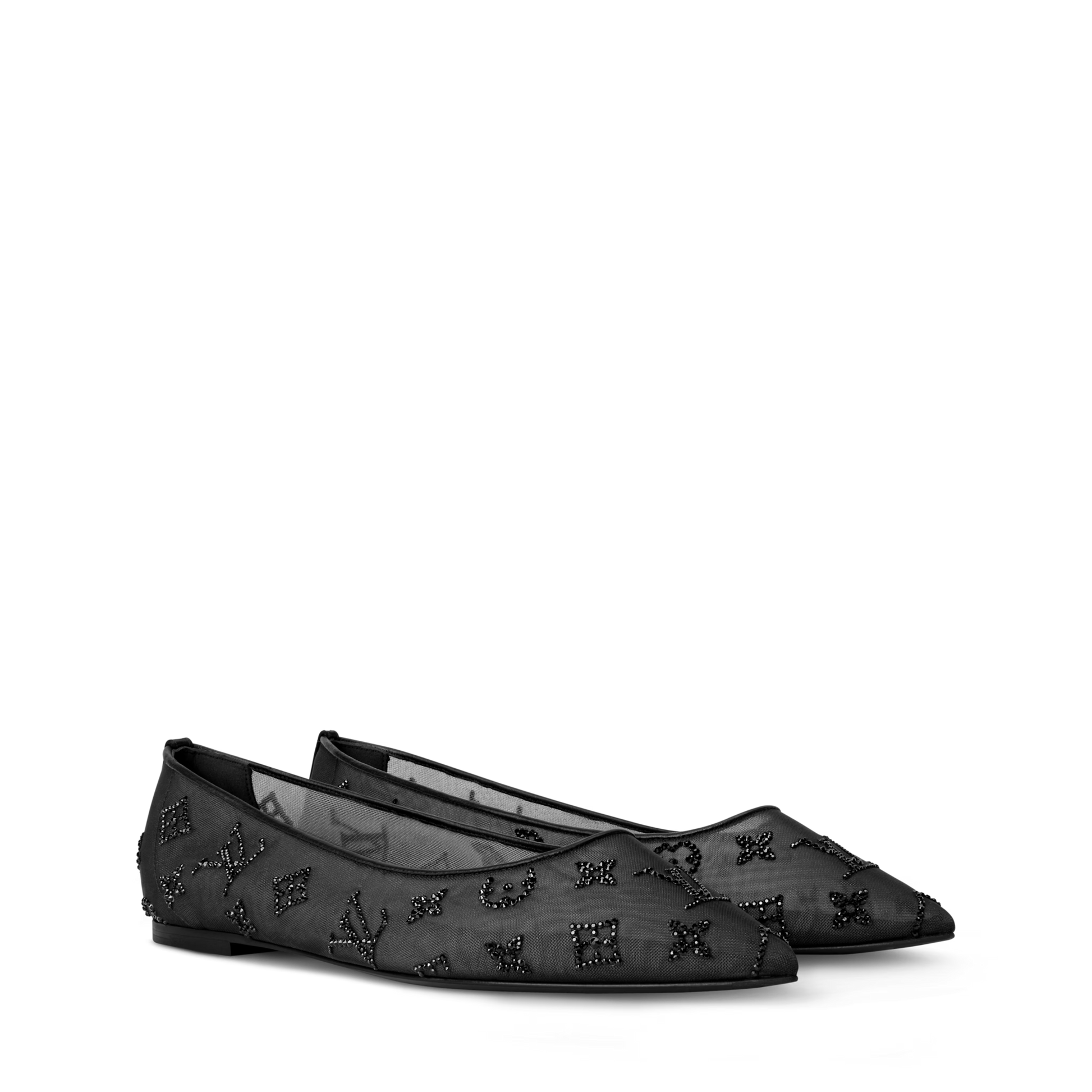 Women's Gala Flat Ballerina Brown Mesh Strass 1AIFUI