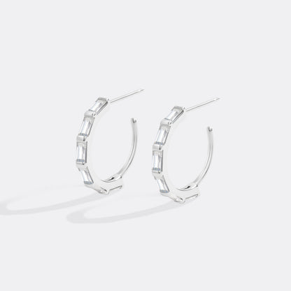 Baguette Diamond Hoop Earrings