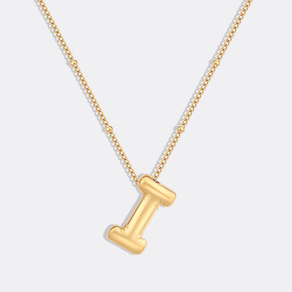 Balloon Initial Necklace with Satellite Chain