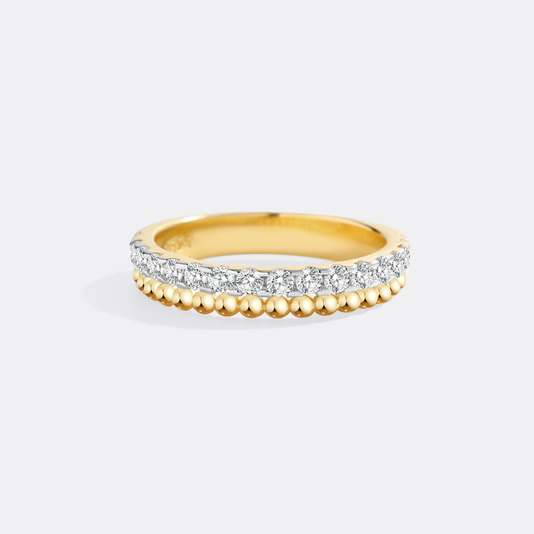 Beaded Diamond Band Ring