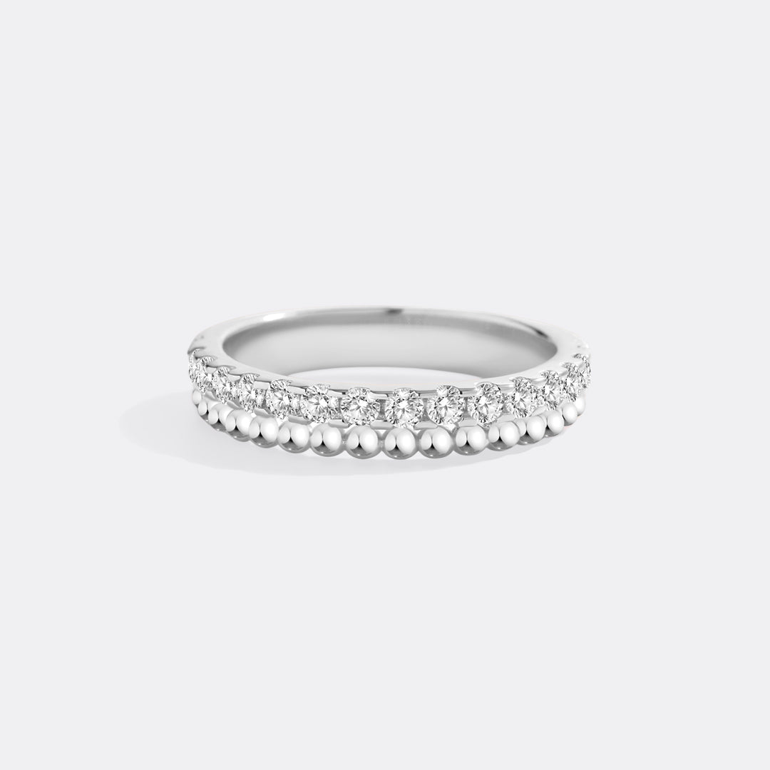 Beaded Diamond Band Ring