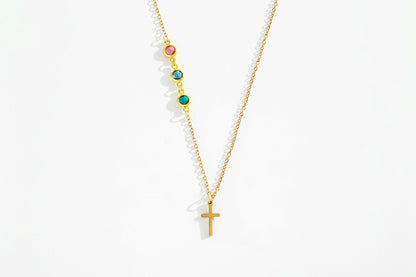 Birthstone Cross Necklace