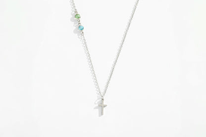 Birthstone Cross Necklace