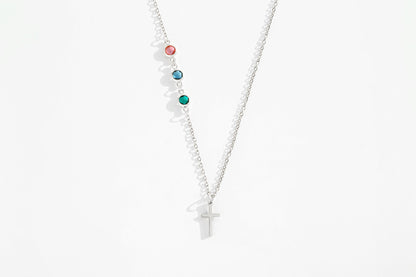 Birthstone Cross Necklace