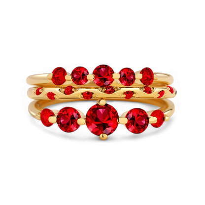 Dainty Stackable Birthstone Ring Set