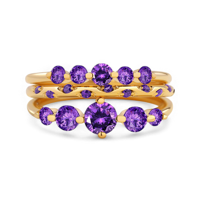 Dainty Stackable Birthstone Ring Set