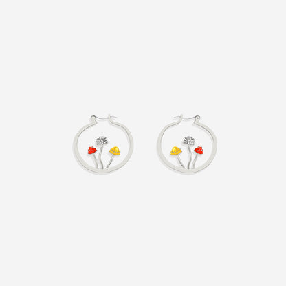 Boho Mushroom Hoop Earrings