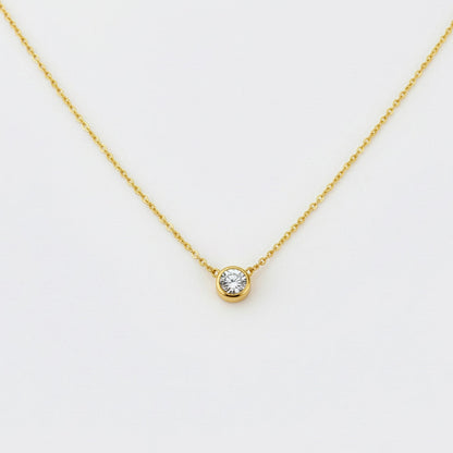 Classic Bezel Set Solitaire Necklace