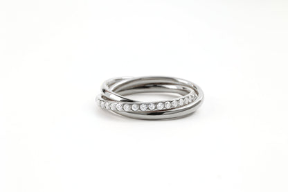 Crystal Interlocking Fidget Ring
