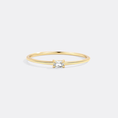 Diamond Dainty Baguette Stacking Ring
