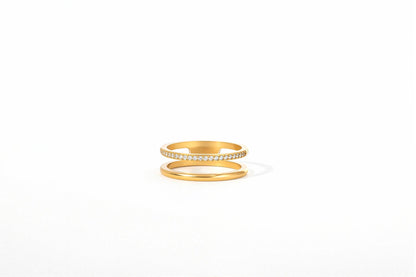 Double Band Pave Ring