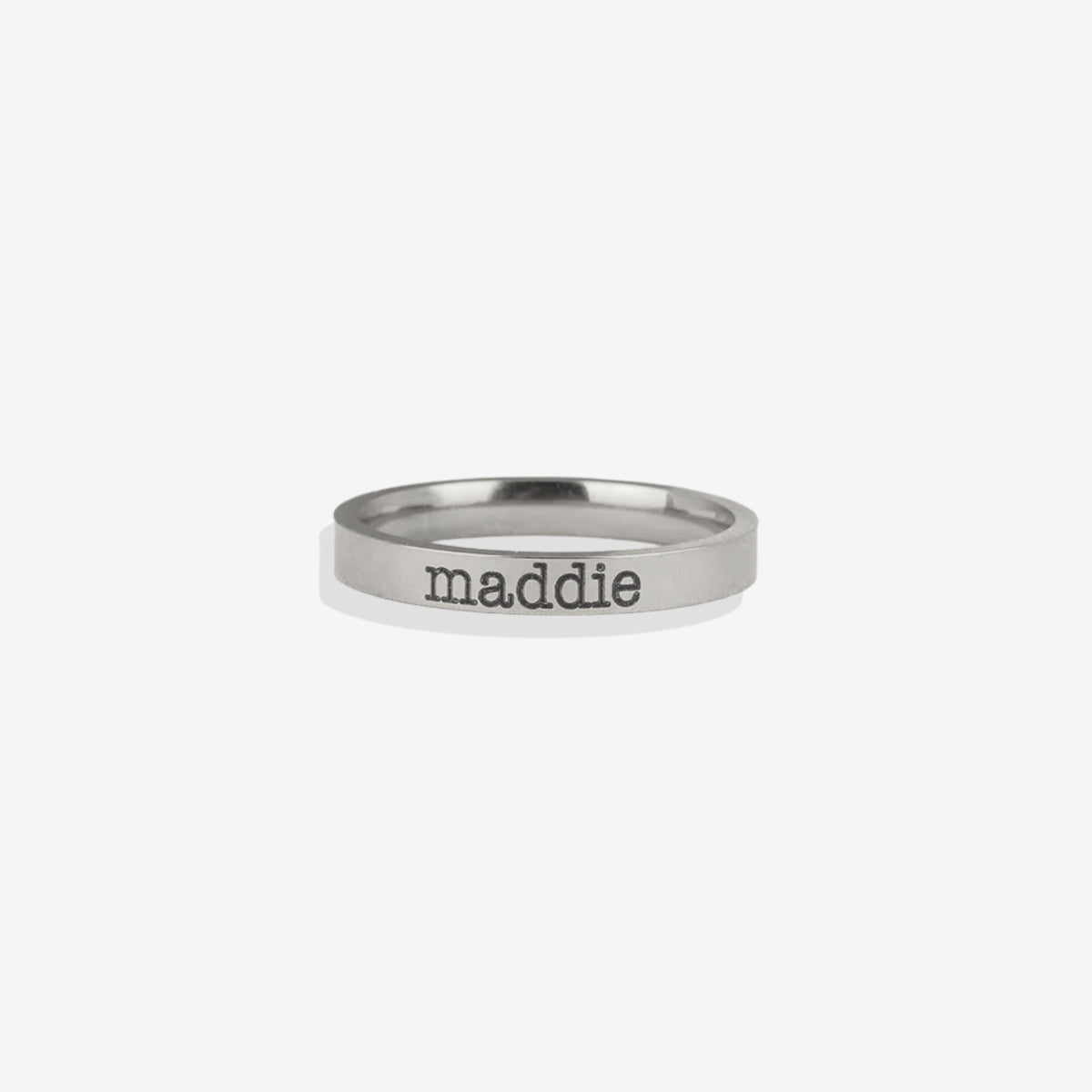 Engraved Stackable Name Ring 3mm Band
