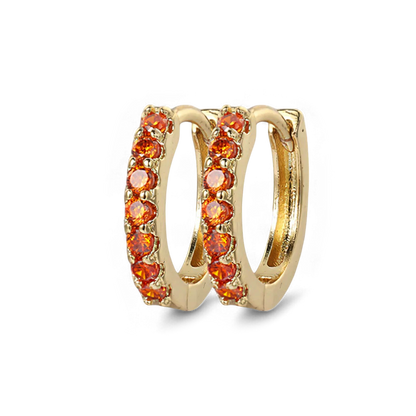 Gemstone Sleeper Huggie Hoop Earrings
