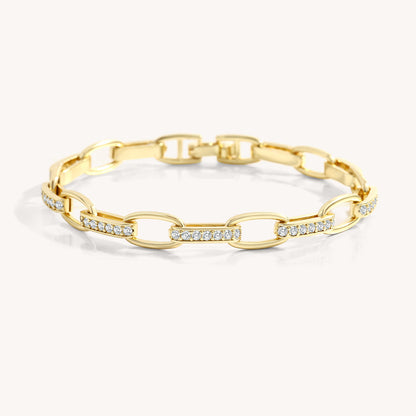 Interlinked Diamond Paperclip Bracelet
