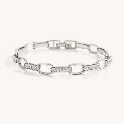 Interlinked Diamond Paperclip Bracelet