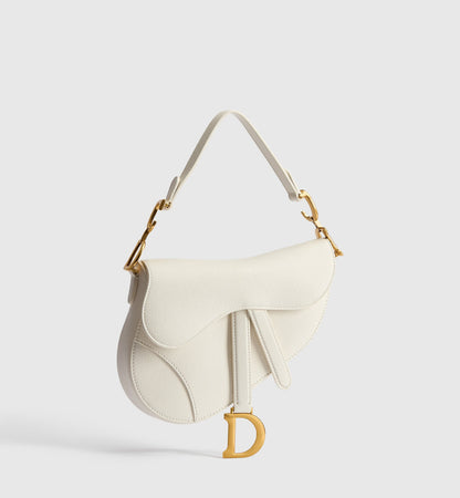 Women's Small Saddle Bag With Latte and Gray Oblique Jacquard And Strap