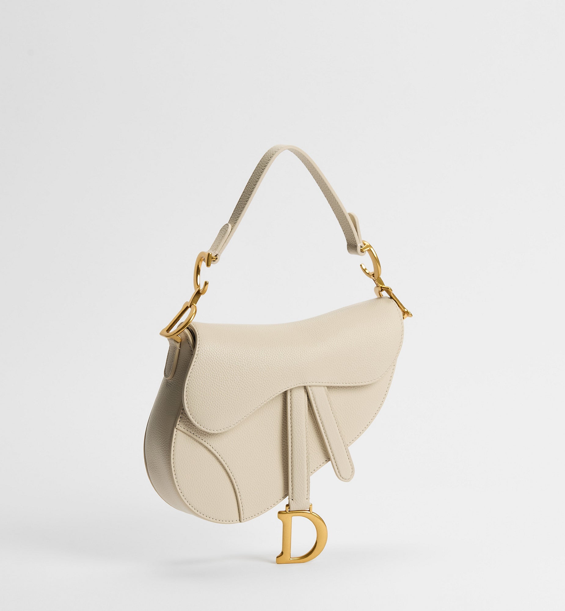 Women's Small Saddle Bag With Camel Grained Calfskin And Strap