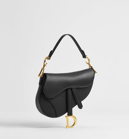 Women's Small Saddle Bag With Camel Grained Calfskin And Strap