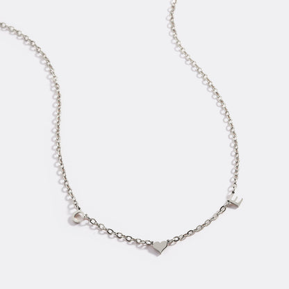 Personalized One Heart Initial Necklace